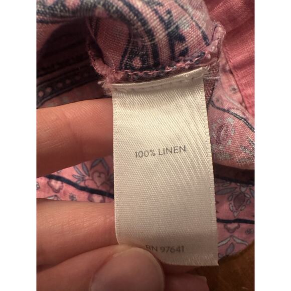 J. Jill Love Linen Shift Dress Size Small Paisley Pink 100% Linen Sleeveless - Picture 15 of 15